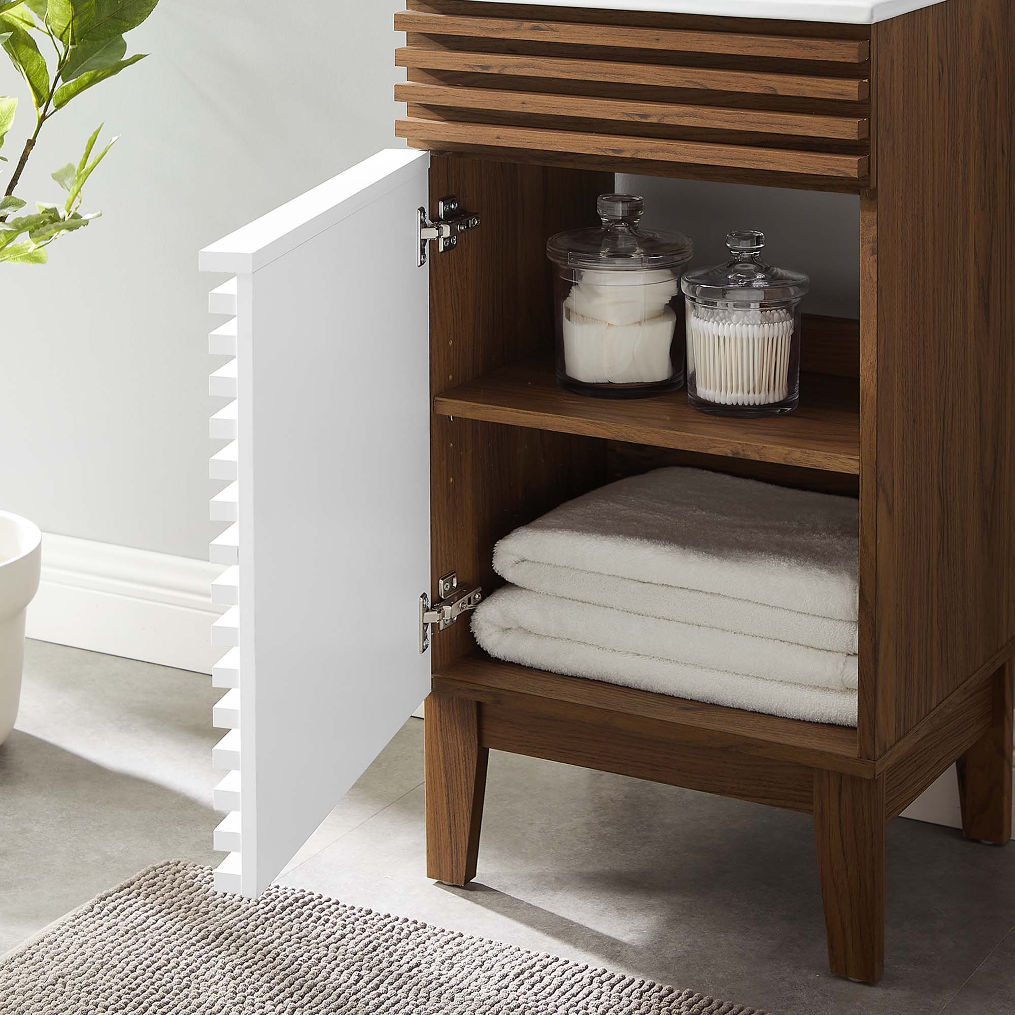 Render 18" and 24" Bathroom Vanities with White Basin Included