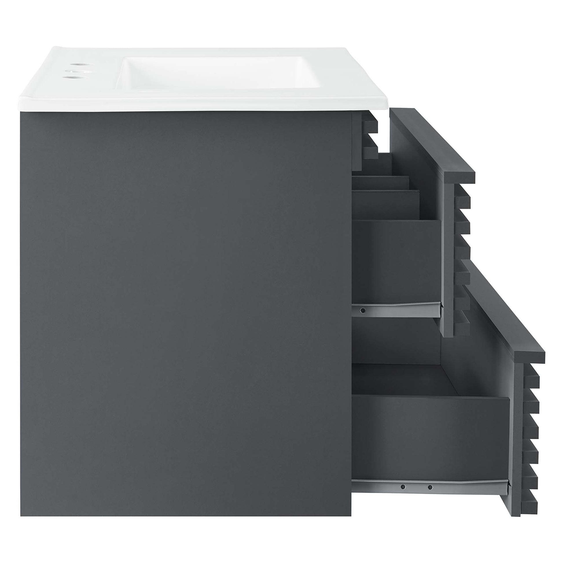 Render 30" Wall-Mount Bathroom Vanity - Walnut White