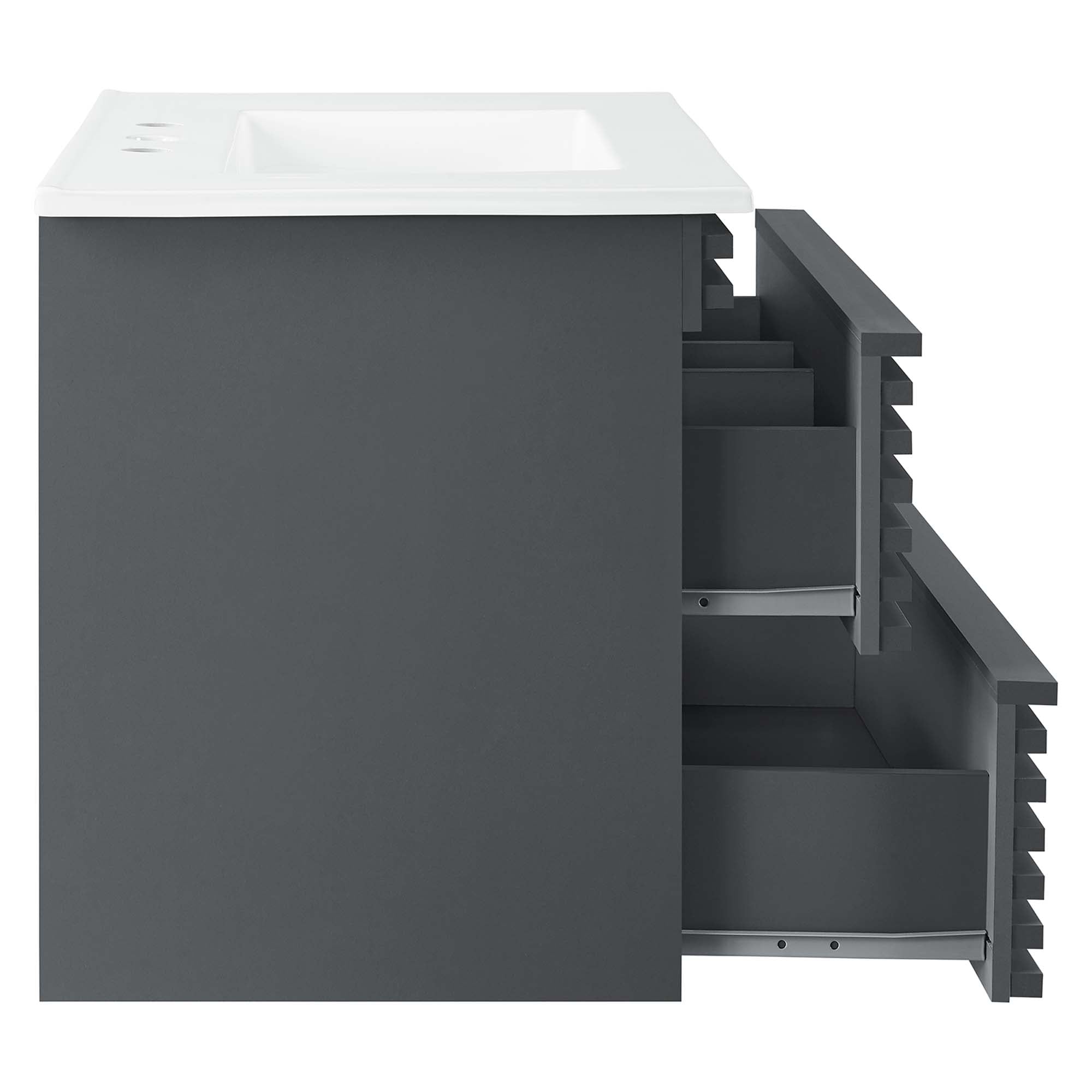 Render 30" Wall-Mount Bathroom Vanity - Walnut White