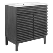 Render 30" and 36" Bathroom Vanities with White Basin Included - Charcoal White