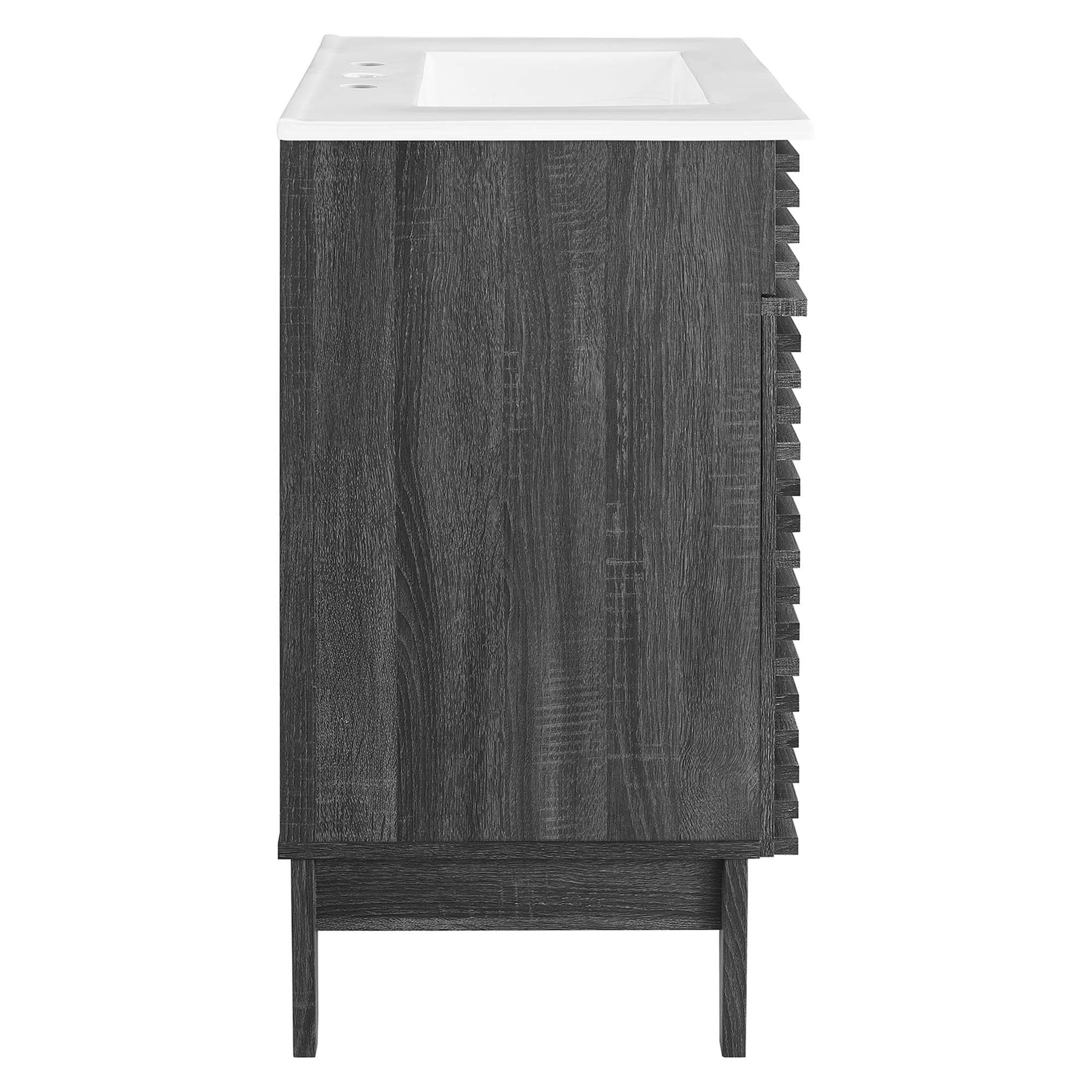Render 30" and 36" Bathroom Vanities with White Basin Included - Oak White