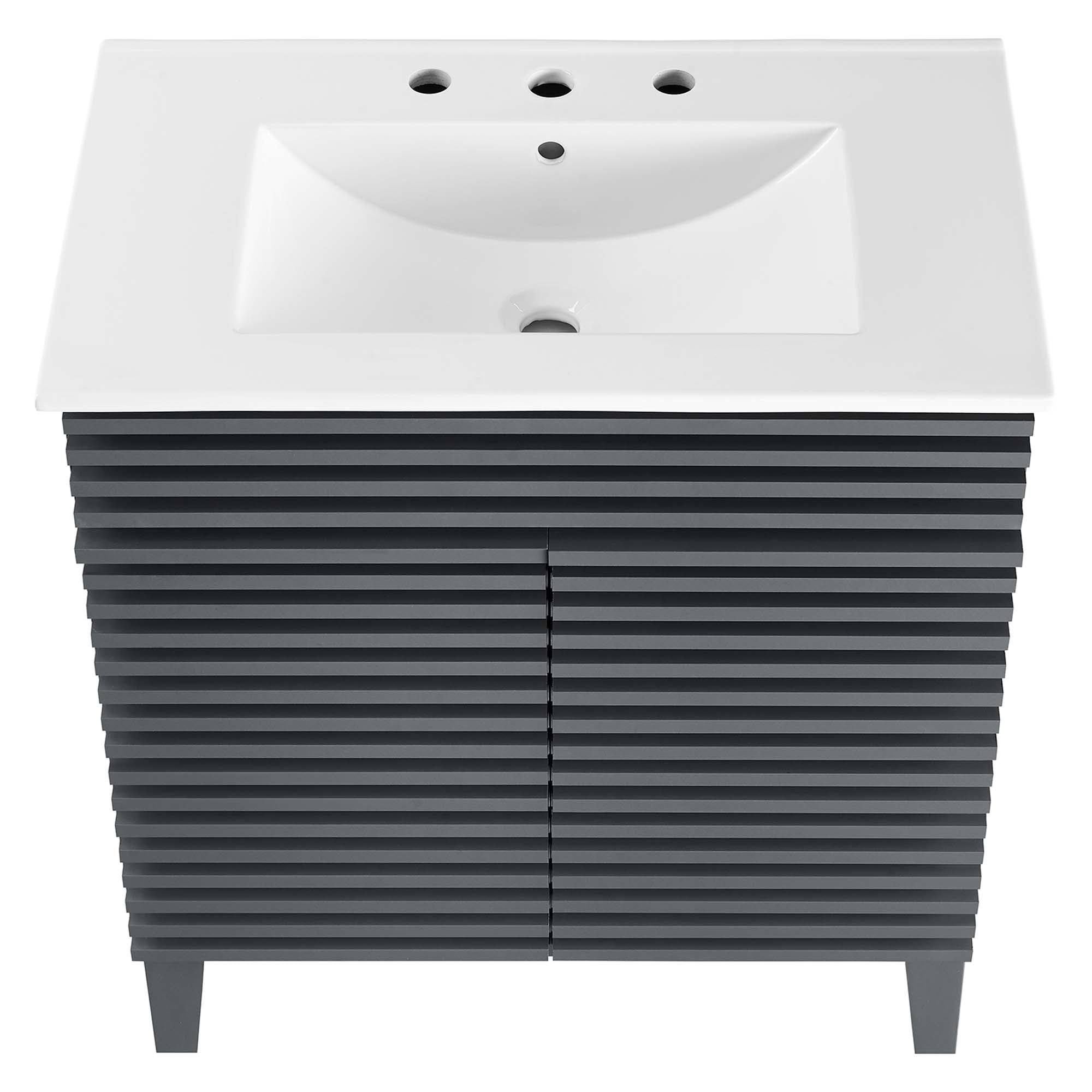 Render 30" and 36" Bathroom Vanities with White Basin Included