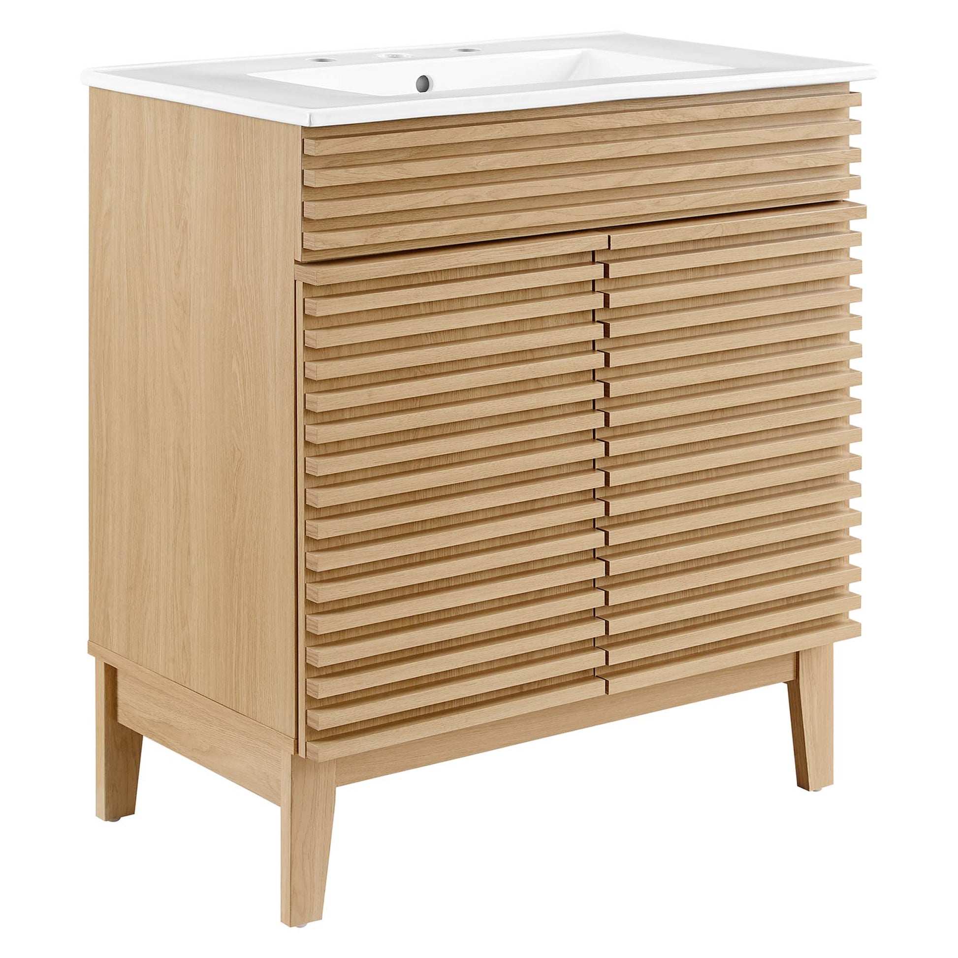 Render 30" and 36" Bathroom Vanities with White Basin Included