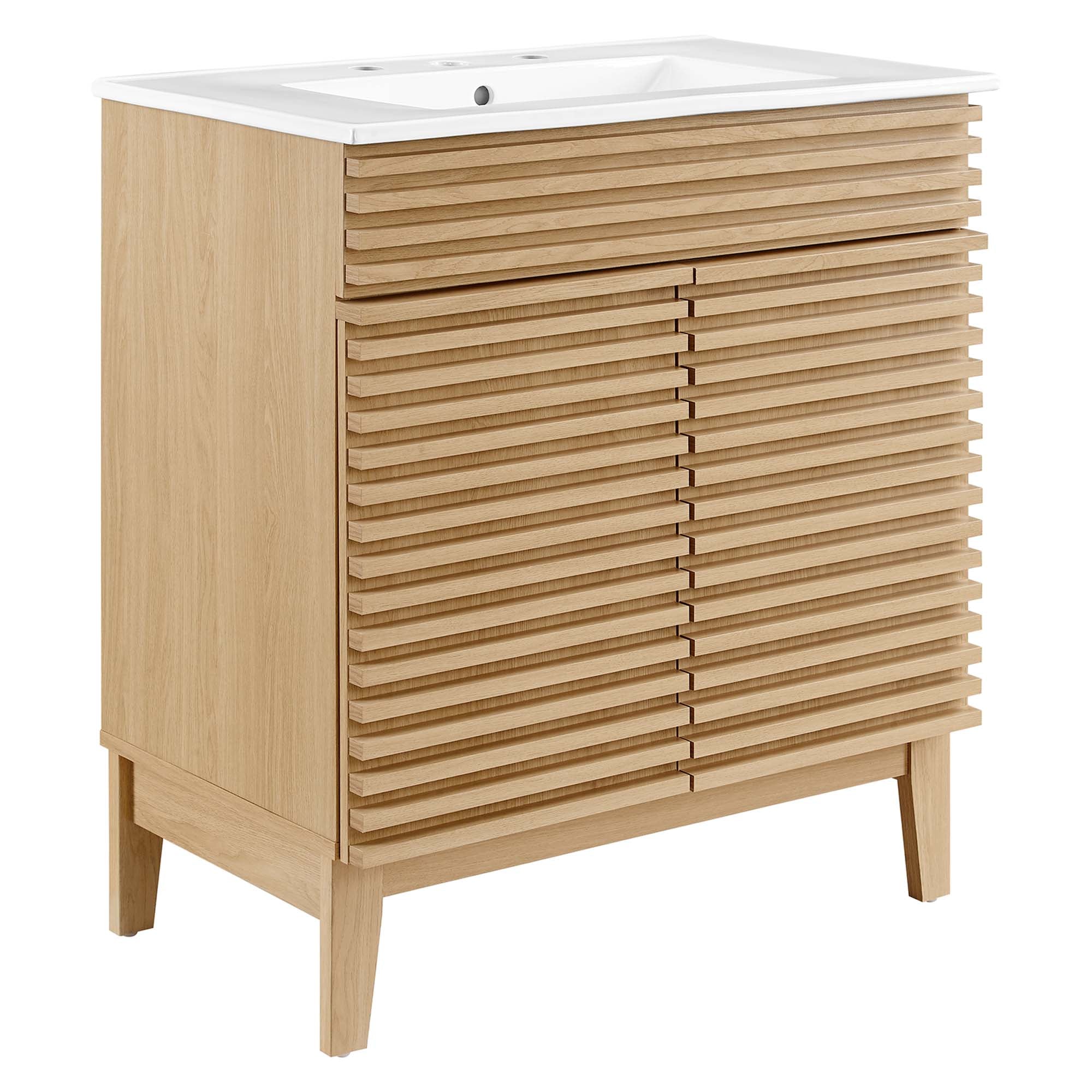 Render 30" and 36" Bathroom Vanities with White Basin Included