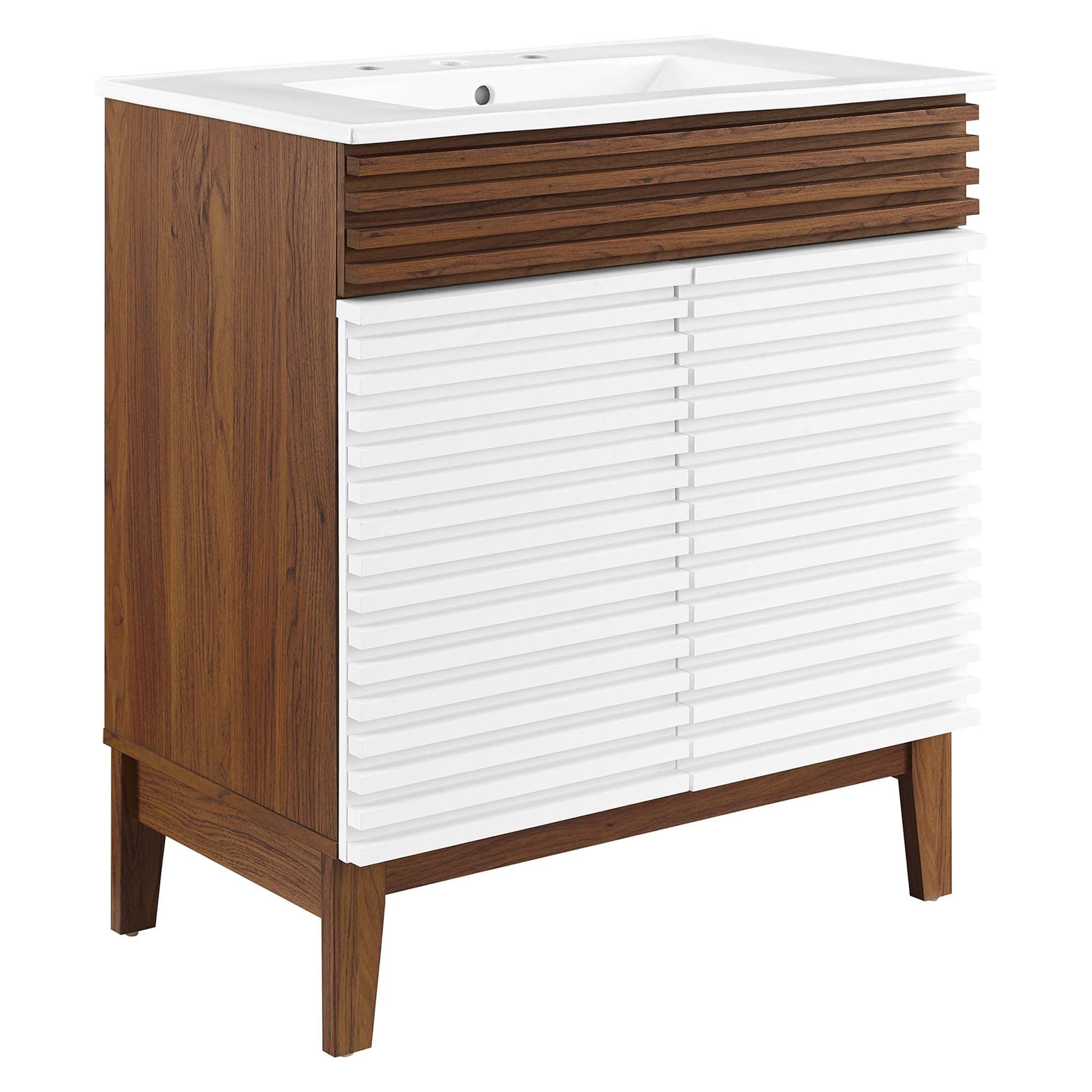 Render 30" and 36" Bathroom Vanities with White Basin Included