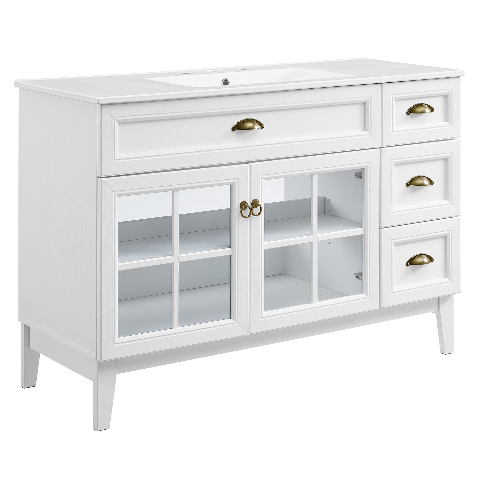 Isle Bathroom Vanity Basin Included - White White