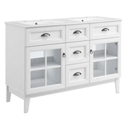 Isle 48" Double Bathroom Vanity Cabinet - White White