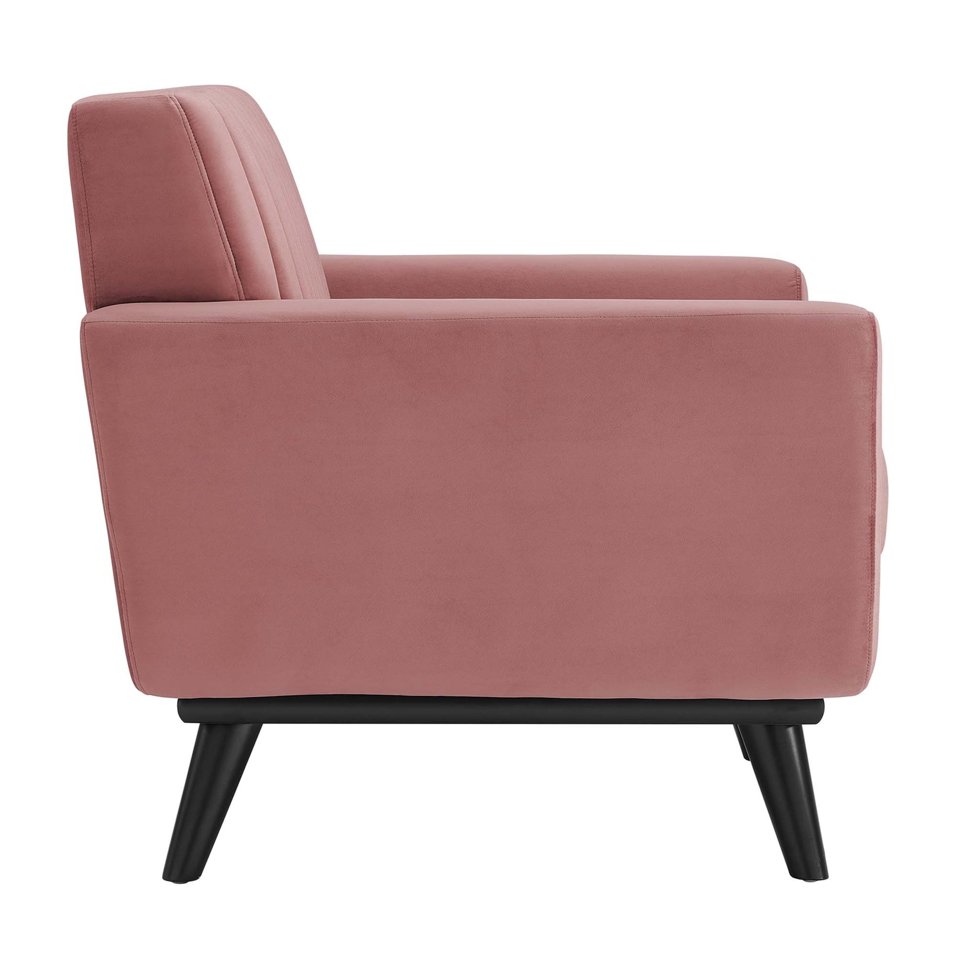 Engage Channel Tufted Performance Velvet Armchair - Gray
