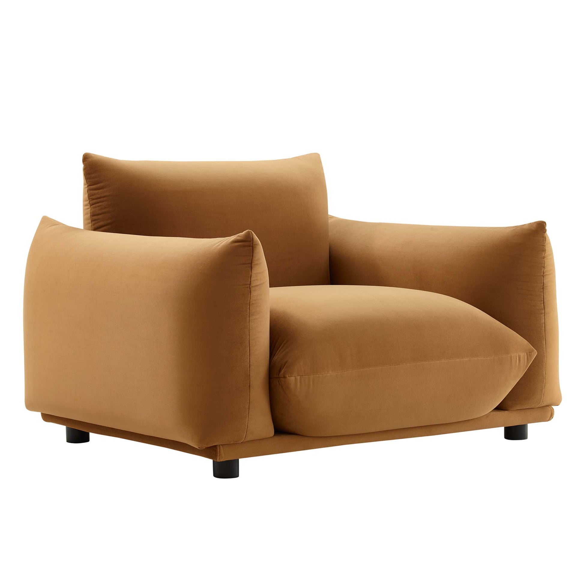 Copious Performance Velvet Armchair - Cognac