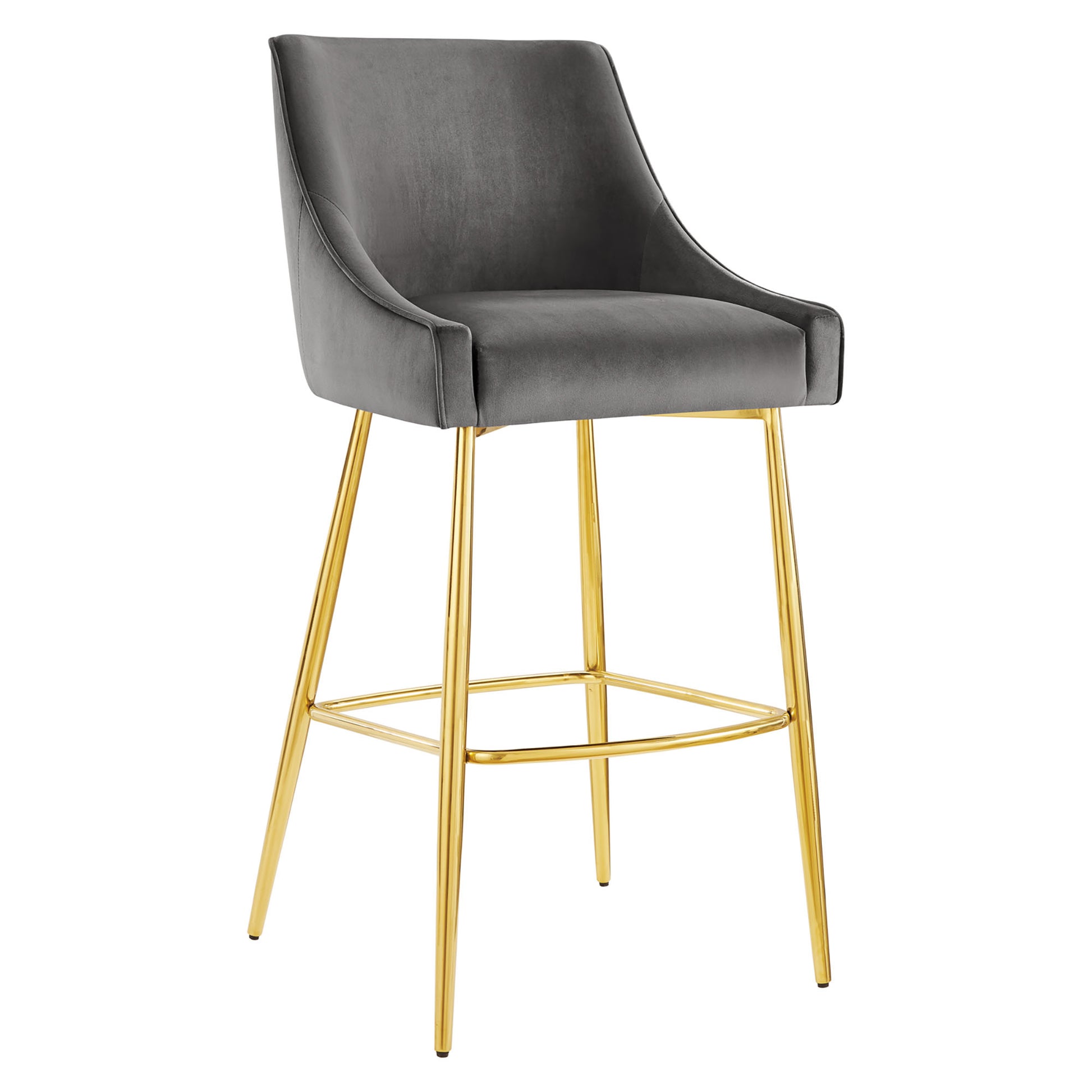 Discern Performance Velvet Bar Stool - Gray