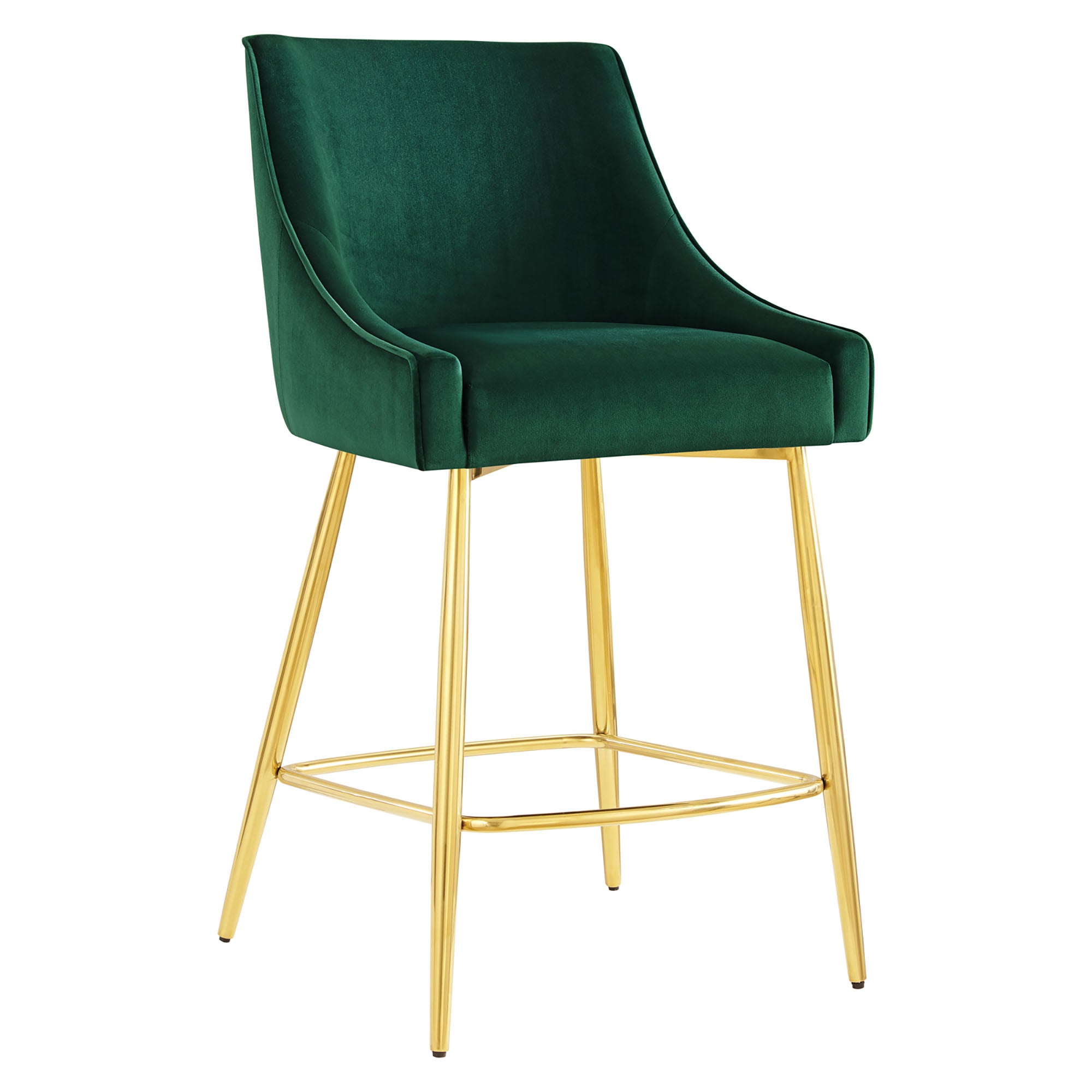 Discern Performance Velvet Counter Stool - Green
