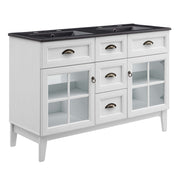 Isle 48" Double Bathroom Vanity Cabinet - White Black