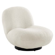 Kindred Boucle Upholstered Swivel Chair - Black Ivory