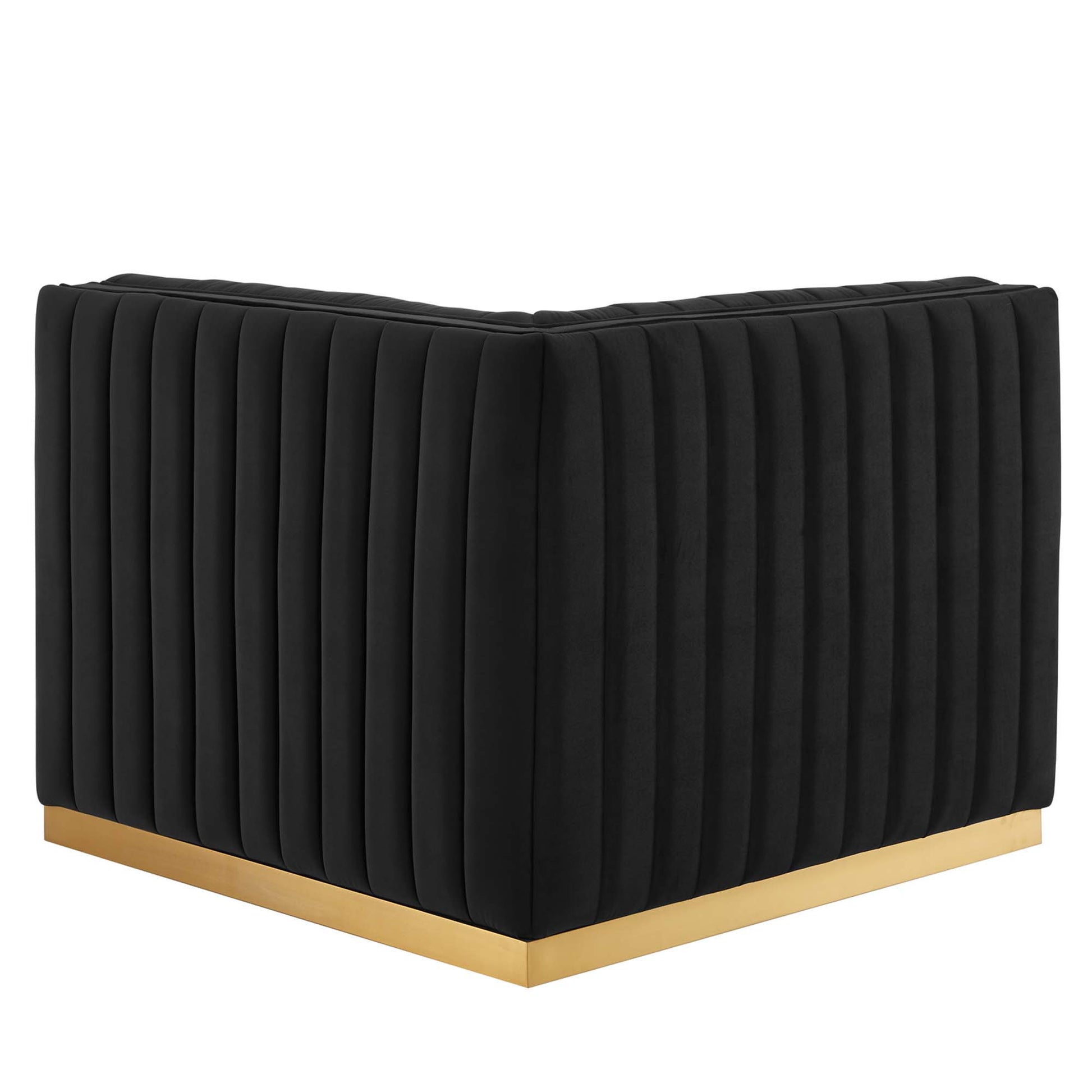 Conjure Channel Tufted Performance Velvet Right Corner Chair - Gold Navy
