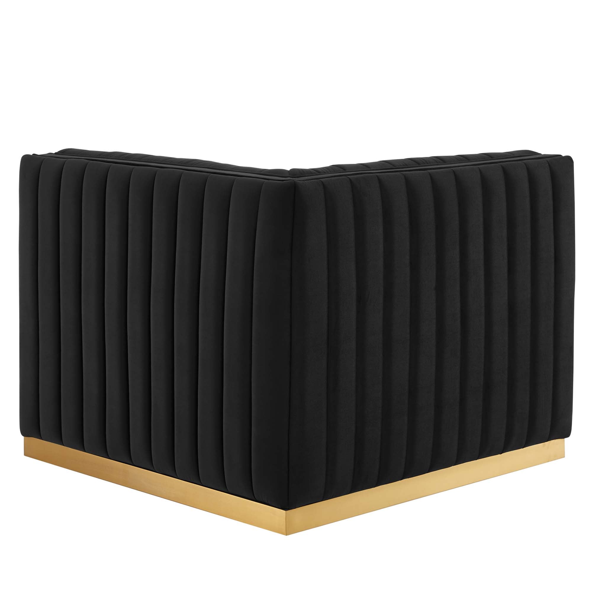 Conjure Channel Tufted Performance Velvet Right Corner Chair - Gold Navy