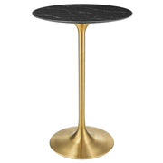 Lippa 28" Round Faux Marble Bar Table - Gold Black