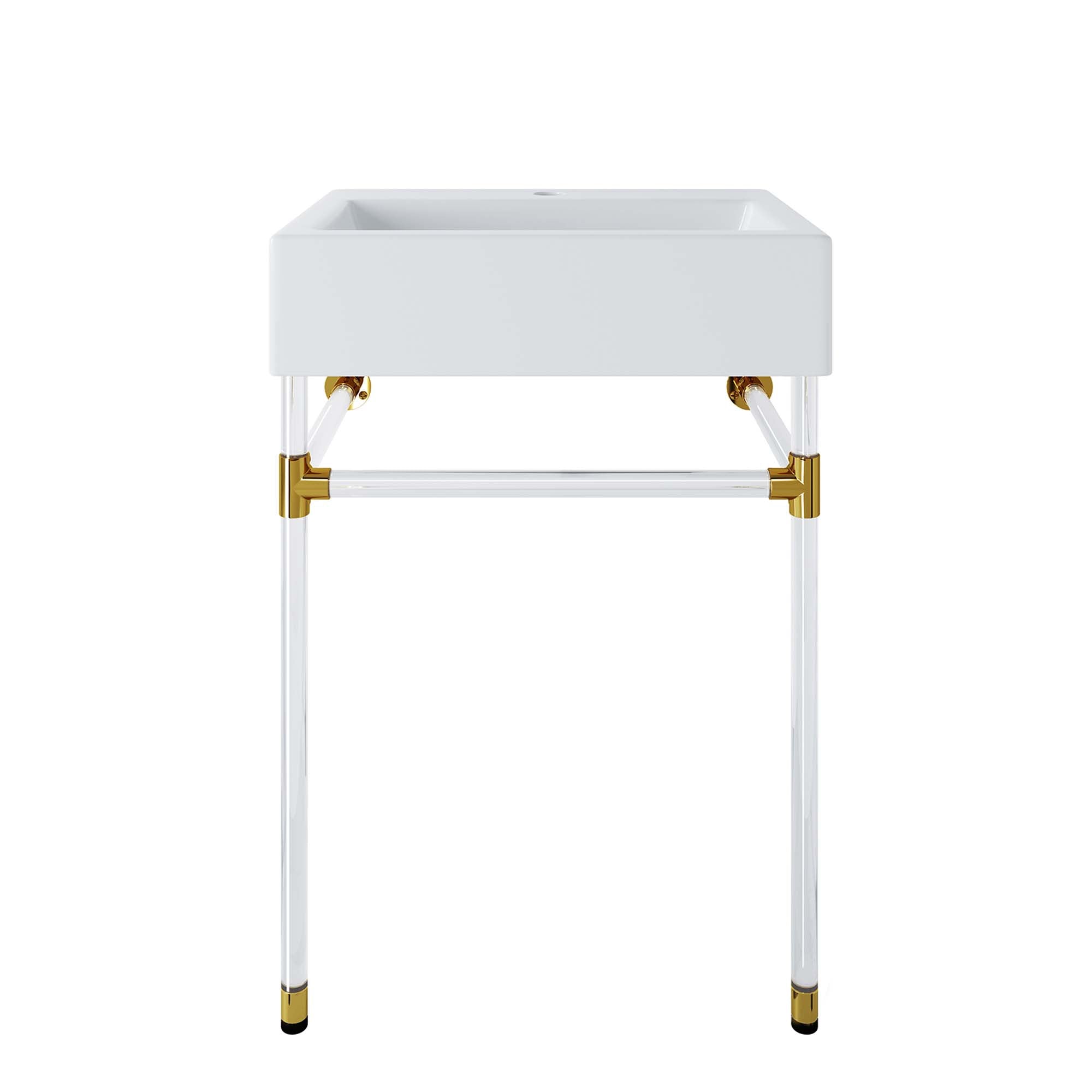 Redeem Wall-Mount Bathroom Vanity Basin Included - Clear White
