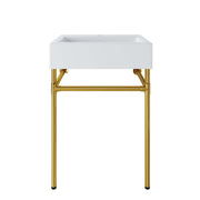 Redeem 24" Wall-Mount Gold Stainless Steel Bathroom Vanity - Gold White