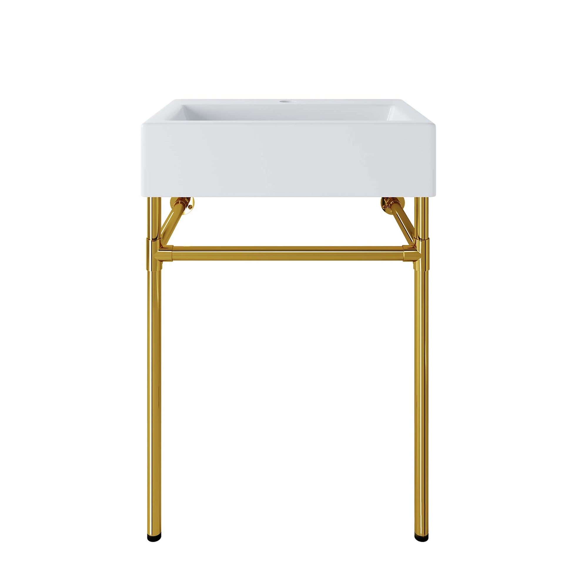 Redeem 24" Wall-Mount Gold Stainless Steel Bathroom Vanity - Gold White