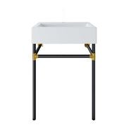 Redeem 24" Wall-Mount Black Stainless Steel Bathroom Vanity - Black White