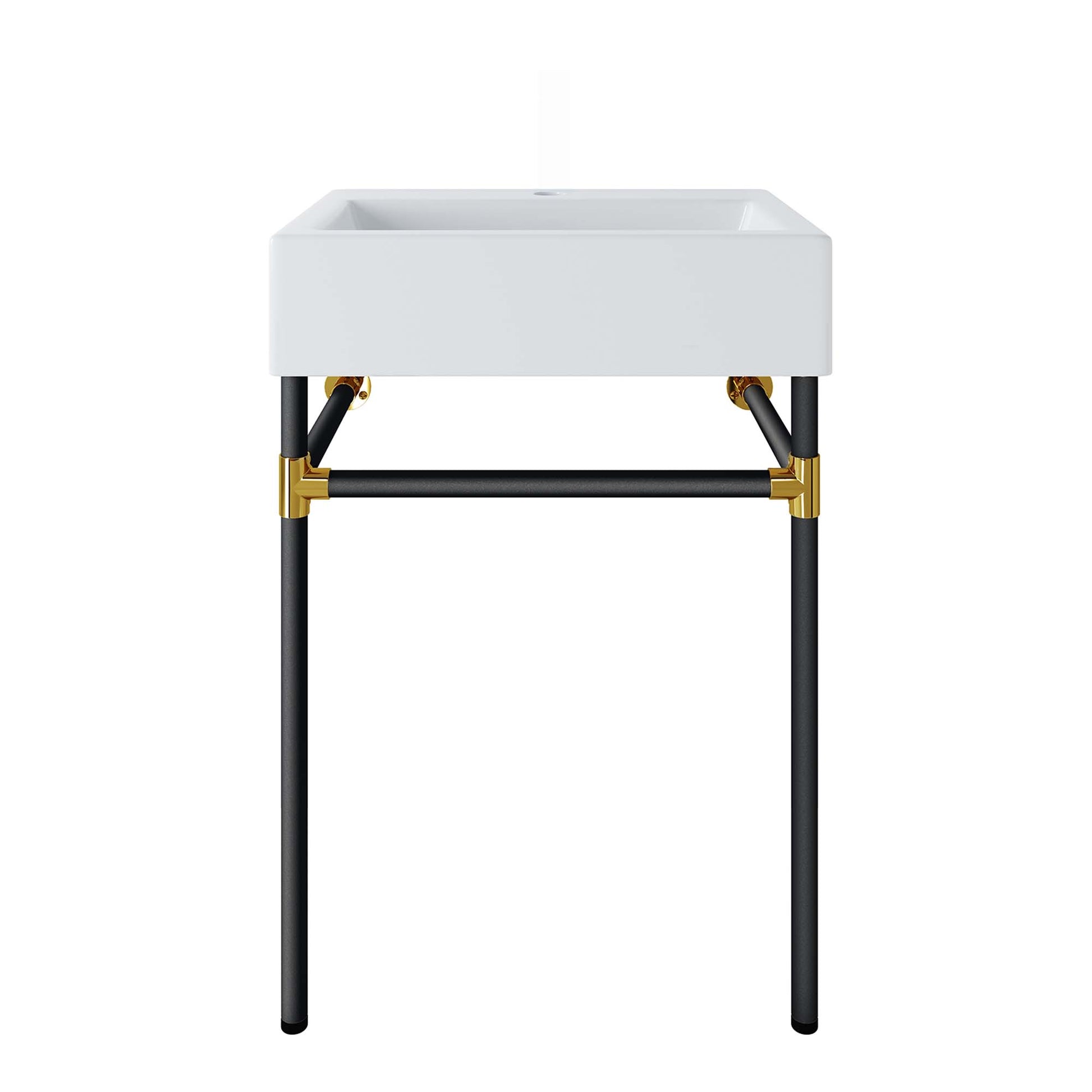 Redeem 24" Wall-Mount Black Stainless Steel Bathroom Vanity - Black White