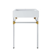 Redeem 24" Silver Stainless Steel Wall-Mount Bathroom Vanity - Silver White