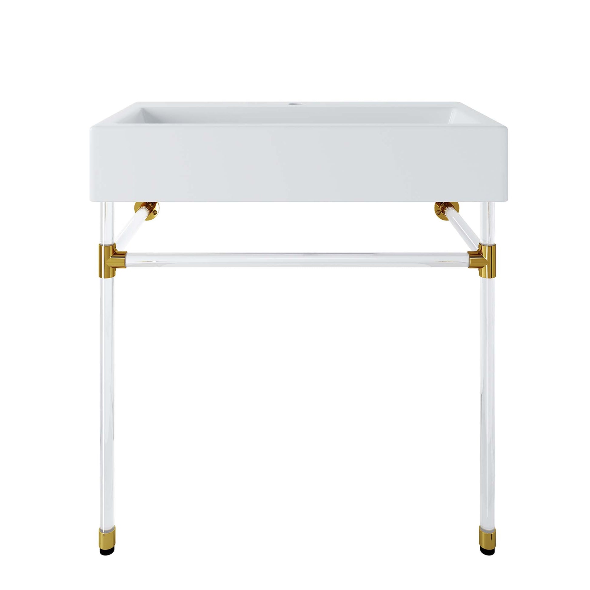 Redeem 32" Acrylic Wall-Mount Bathroom Vanity - Clear White