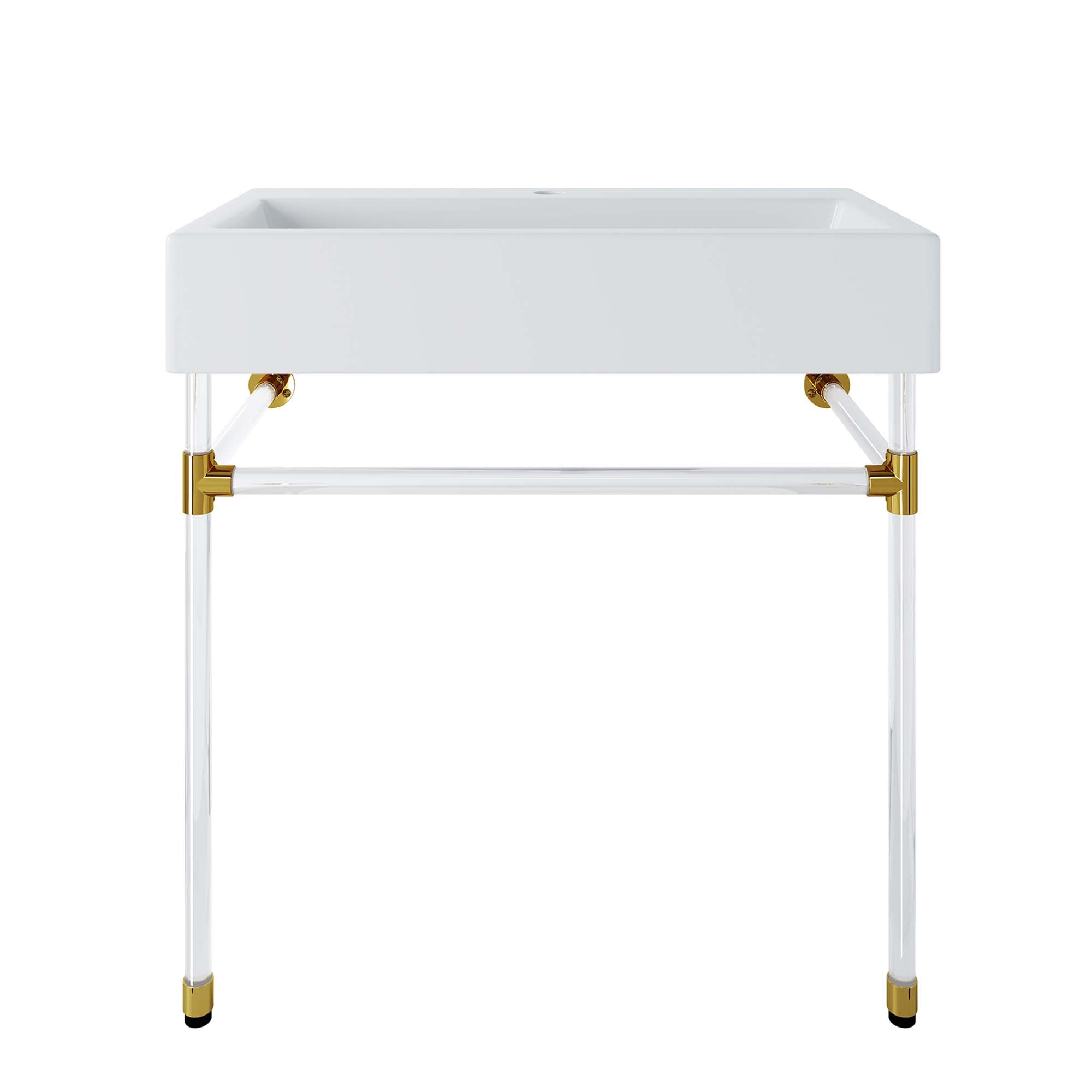 Redeem 32" Acrylic Wall-Mount Bathroom Vanity - Clear White