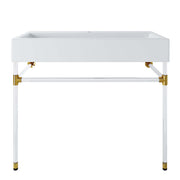 Redeem 40" Acrylic Wall-Mount Bathroom Vanity - Clear White