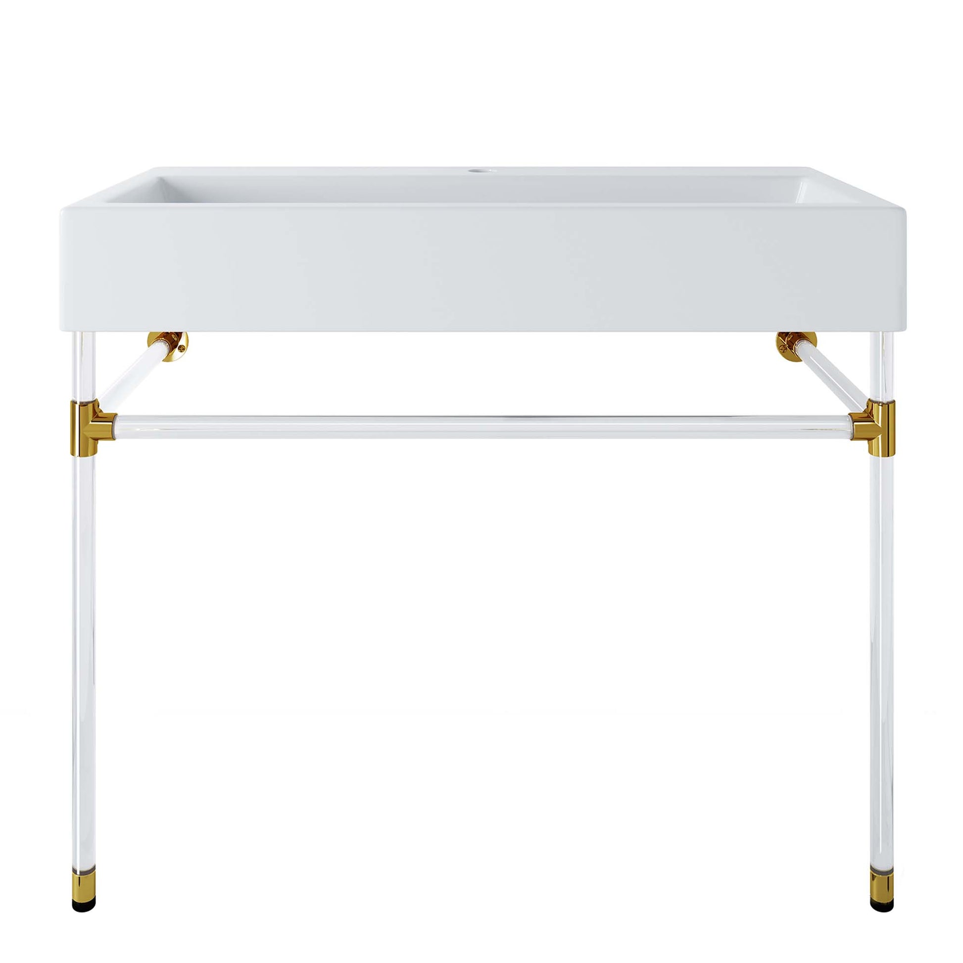 Redeem 40" Acrylic Wall-Mount Bathroom Vanity - Clear White
