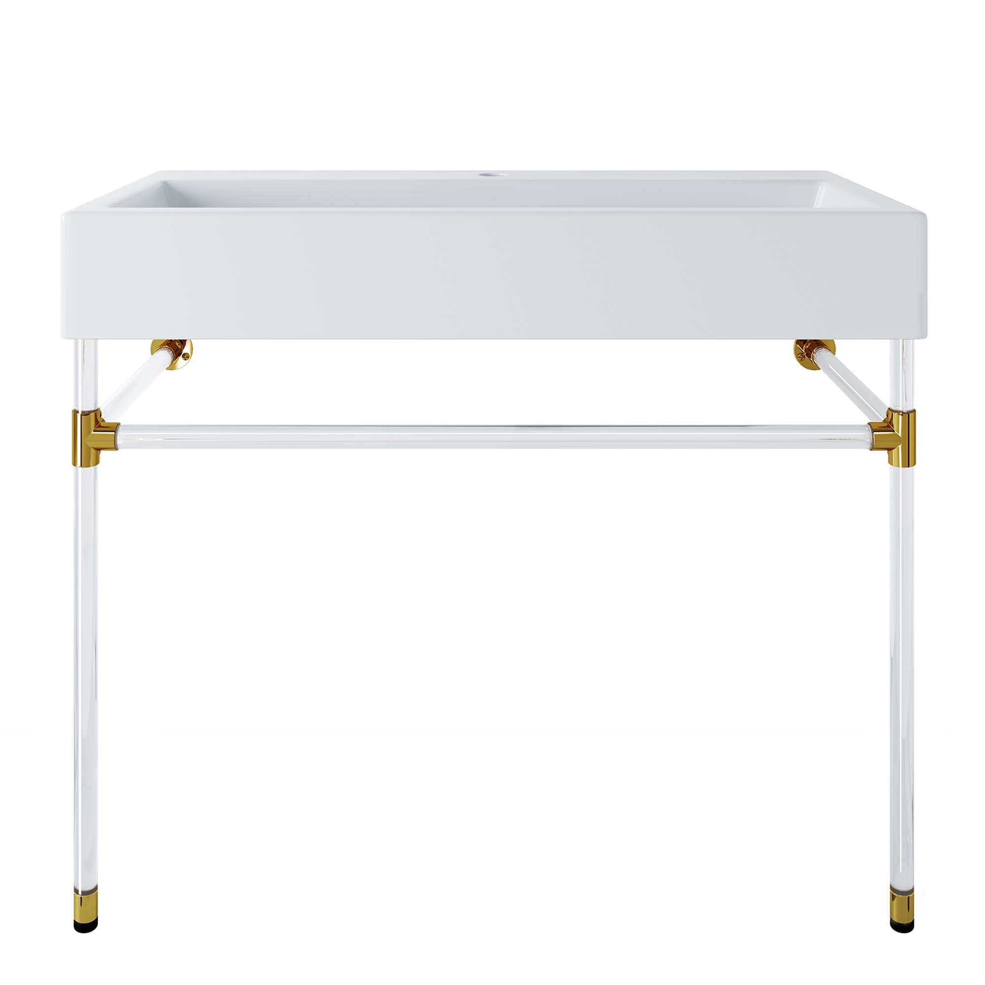 Redeem 40" Acrylic Wall-Mount Bathroom Vanity - Clear White