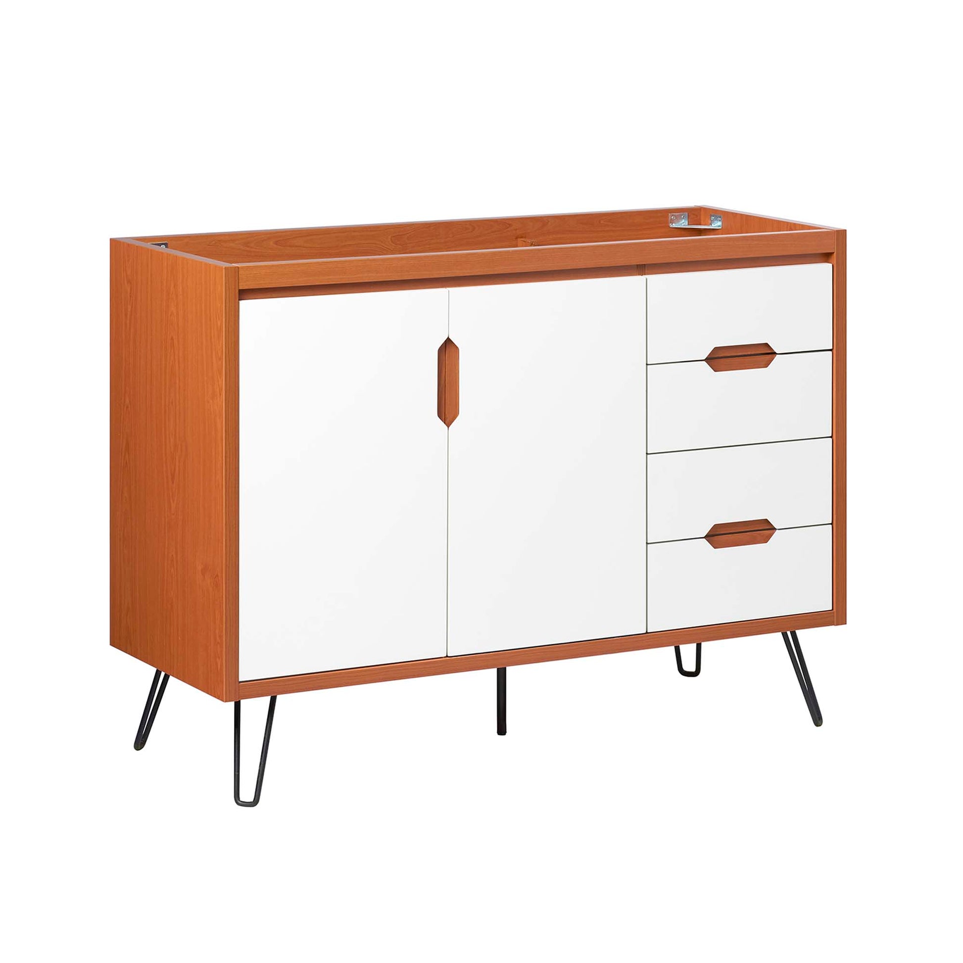 Energize 48" Single Sink Compatible (Not Included) Bathroom Vanity Cabinet - Cherry White