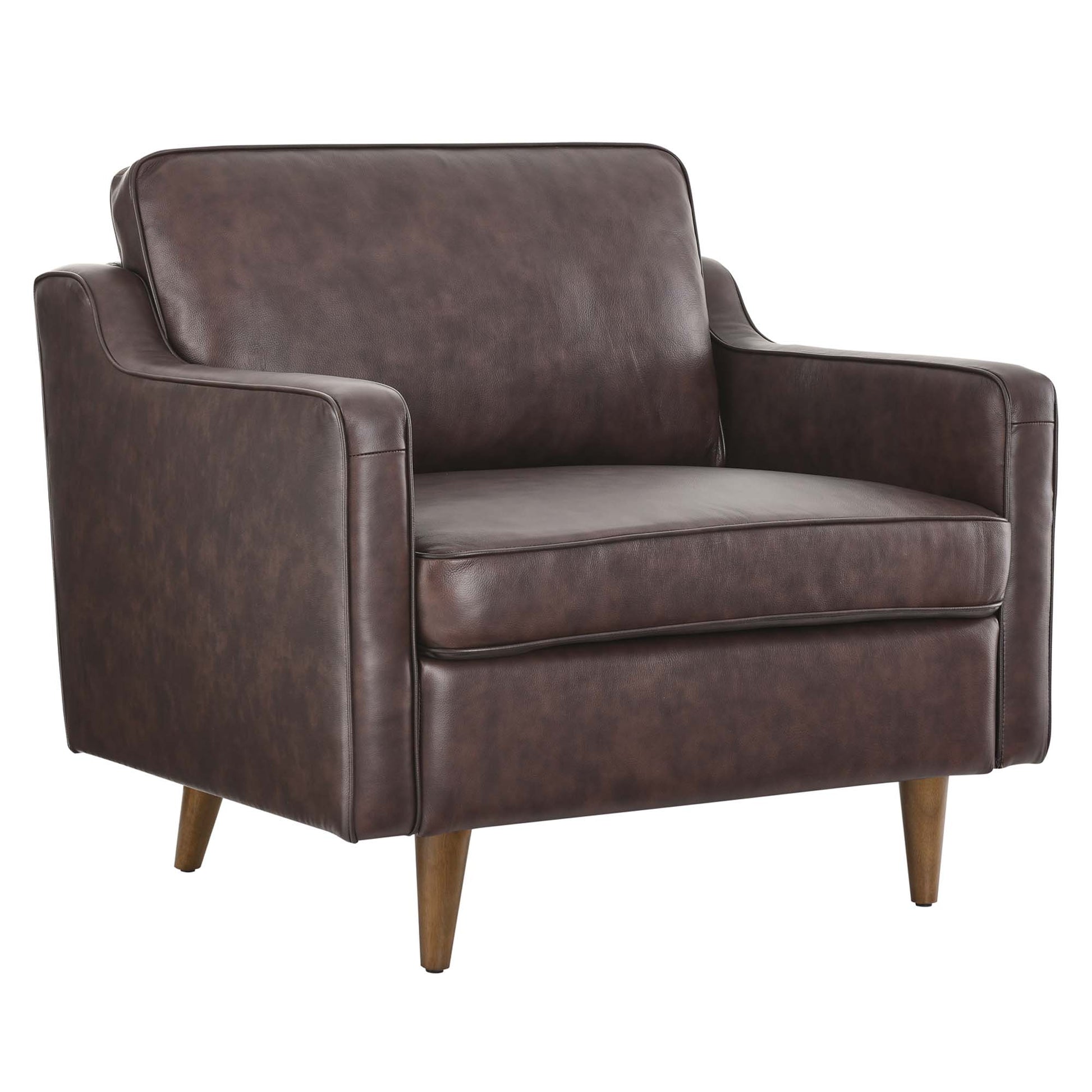 Impart Genuine Leather Armchair - Brown