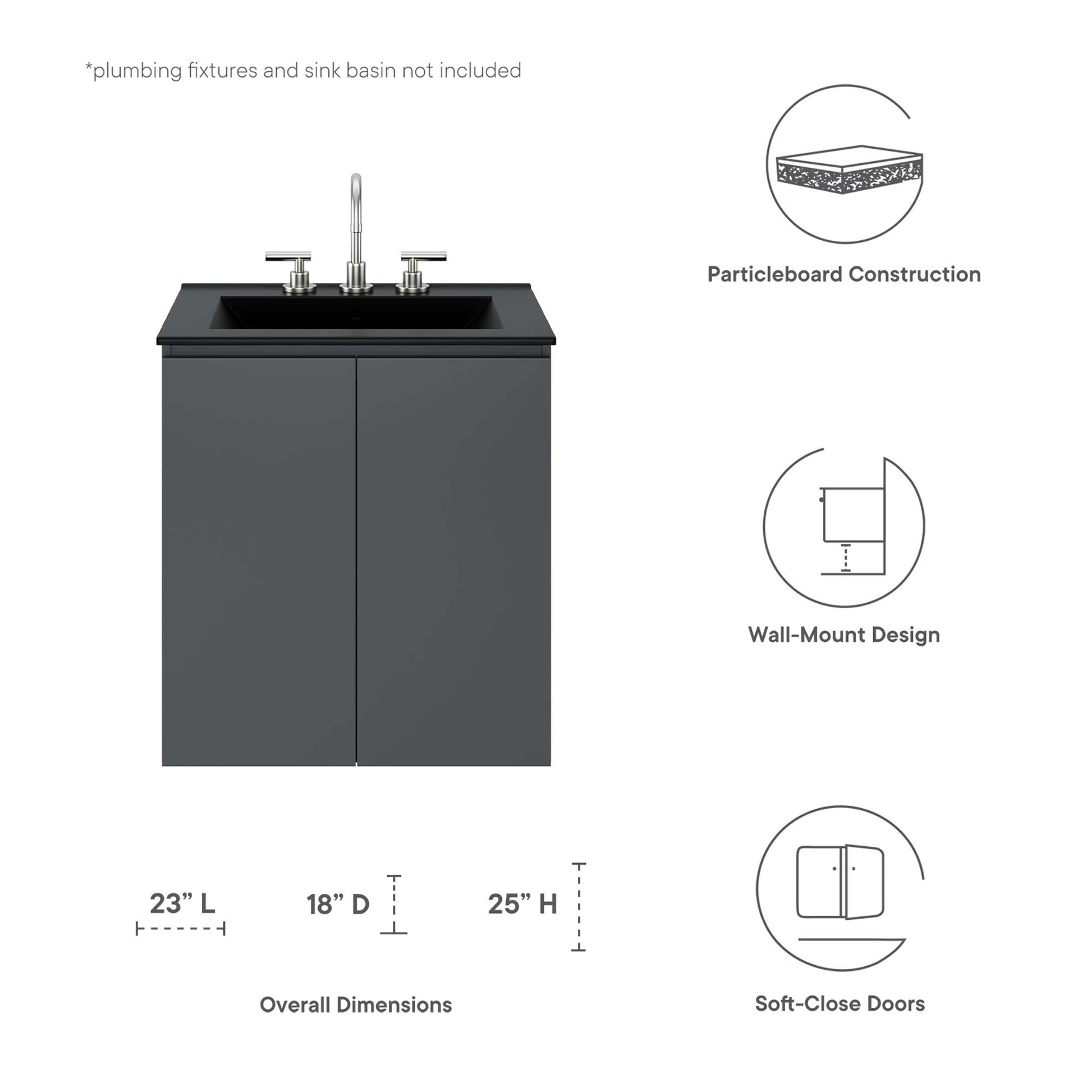 Bryn Wall-Mount Bathroom Cabinet Basin Not Included - White