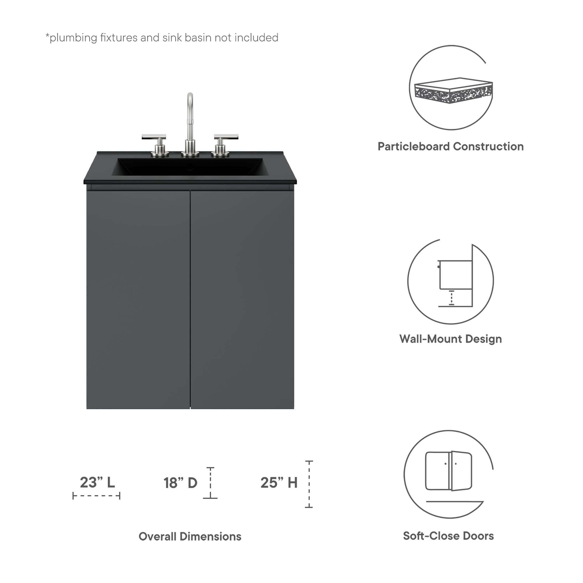 Bryn Wall-Mount Bathroom Cabinet Basin Not Included - White