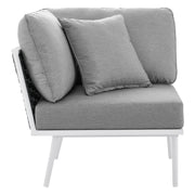 Stance Outdoor Patio Aluminum Corner Chair - White Gray