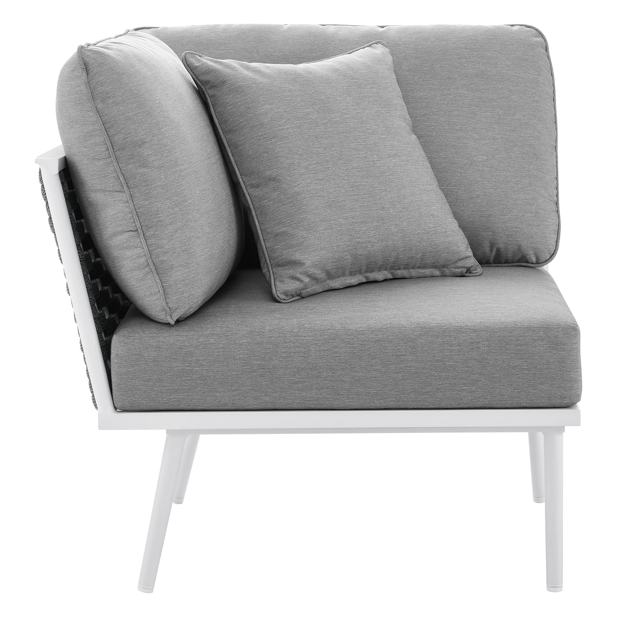Stance Outdoor Patio Aluminum Corner Chair - White Gray