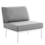 Stance Outdoor Patio Aluminum Armless Chair - White Gray