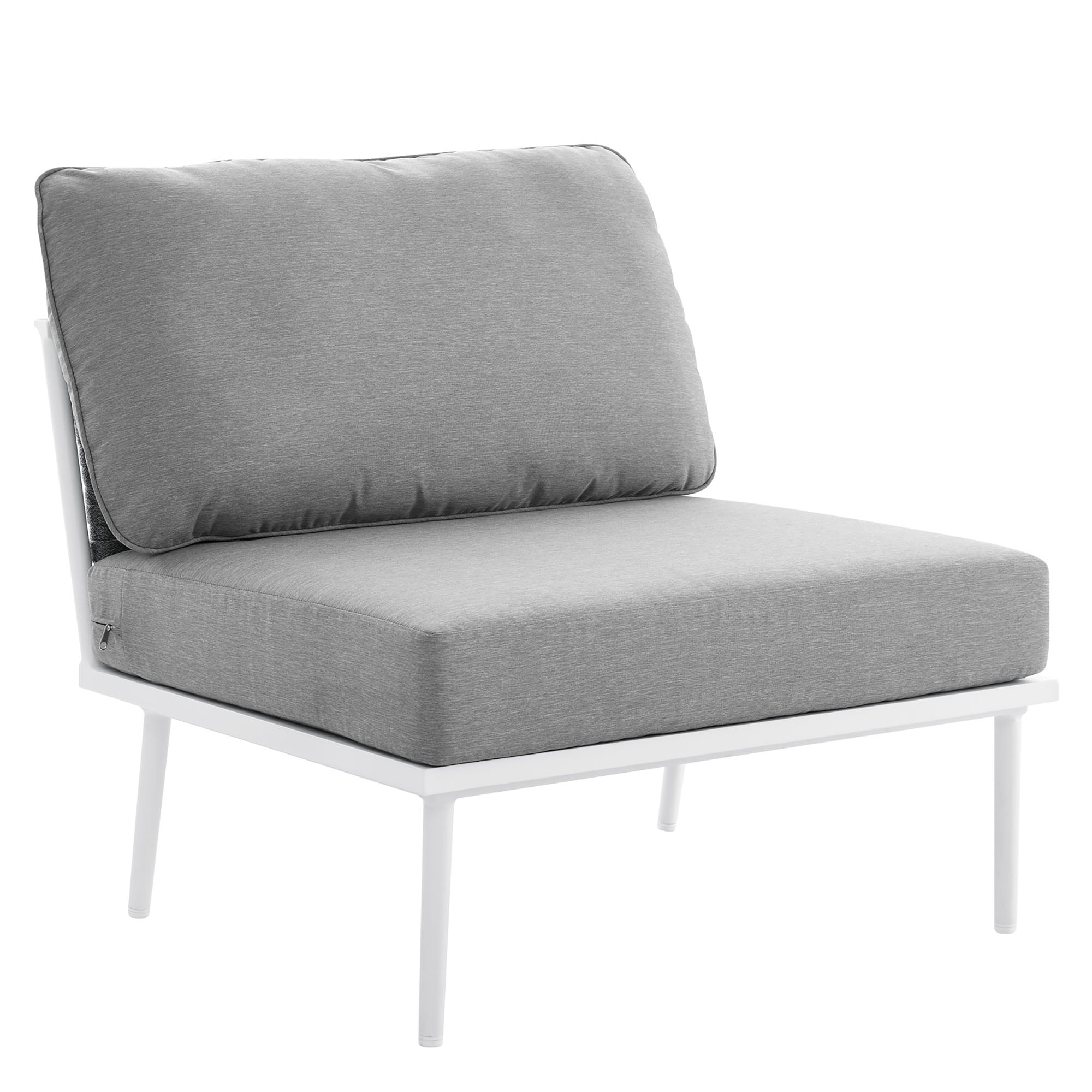 Stance Outdoor Patio Aluminum Armless Chair - White Gray