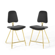 Ponder Counter Stool Performance Velvet Set of 2 - Black