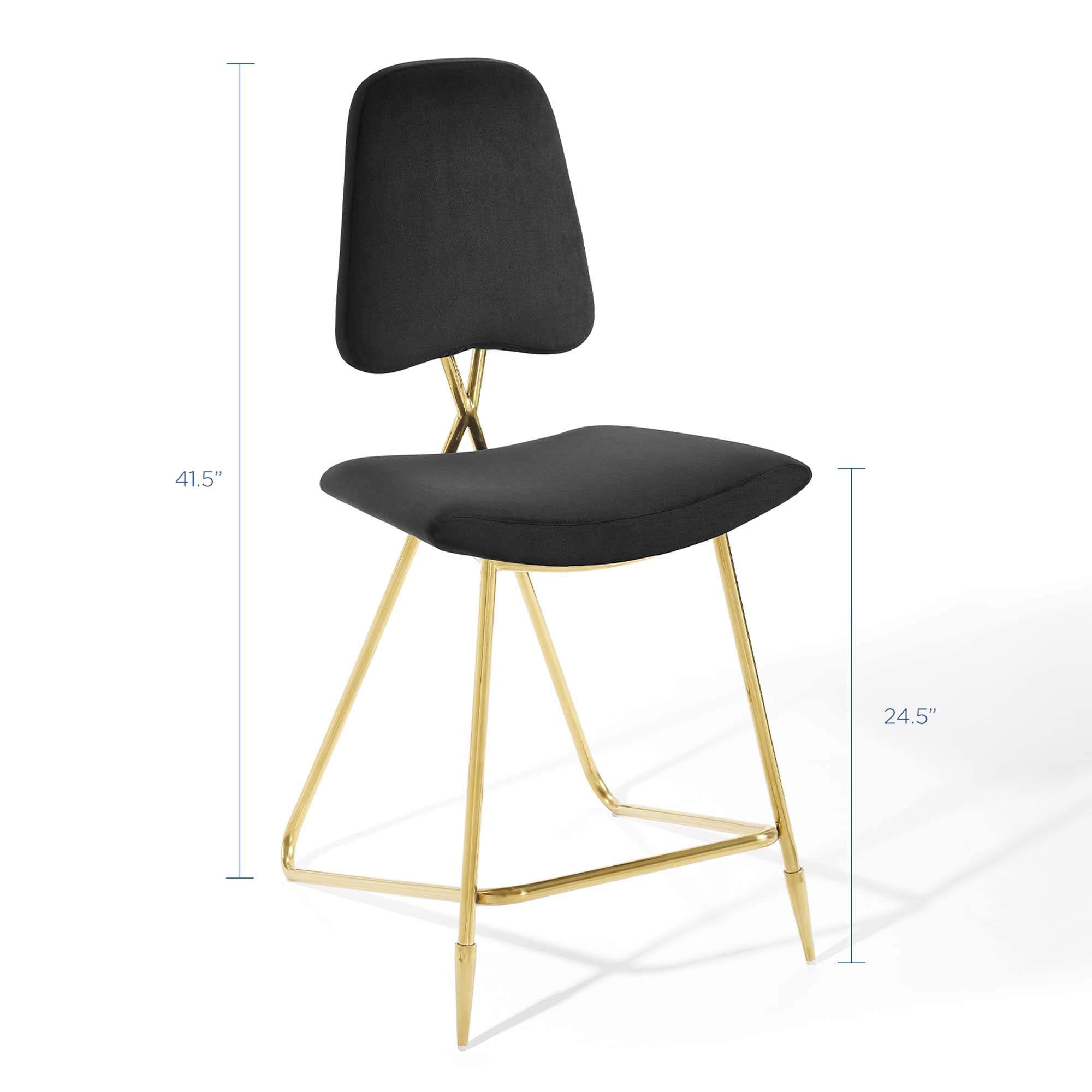 Ponder Counter Stool Performance Velvet Set of 2 - Gray