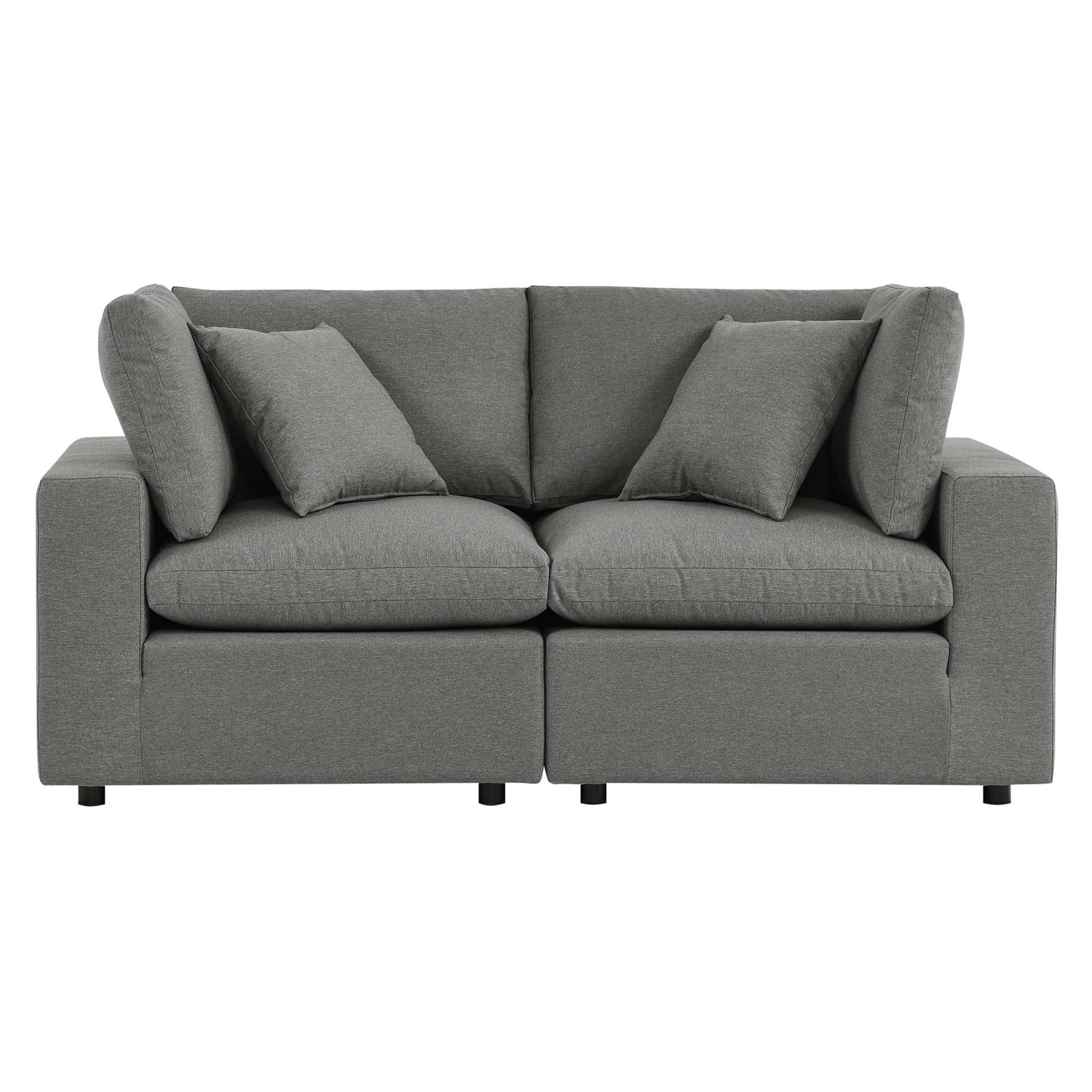 Commix Overstuffed Outdoor Patio Loveseat - White
