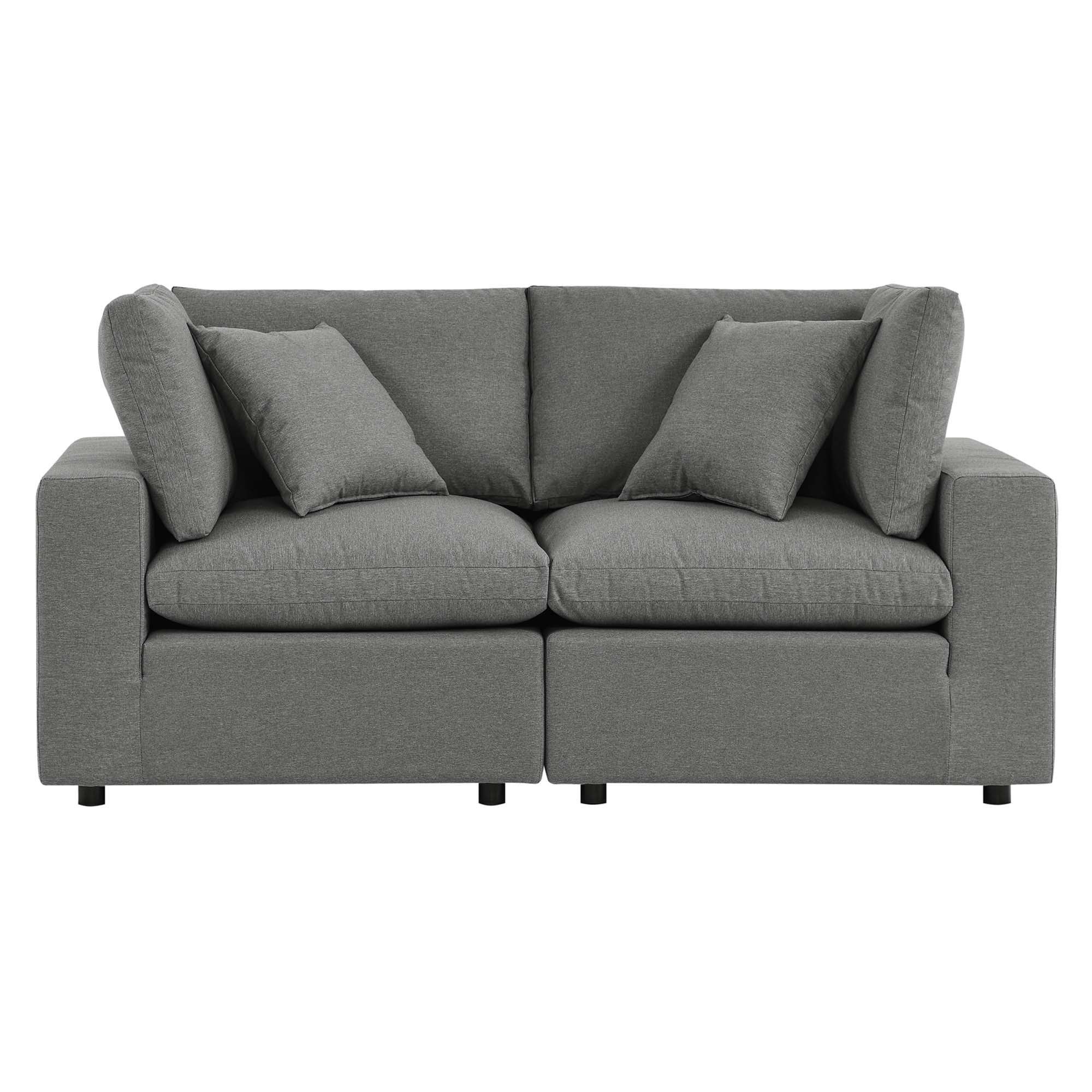 Commix Overstuffed Outdoor Patio Loveseat - White