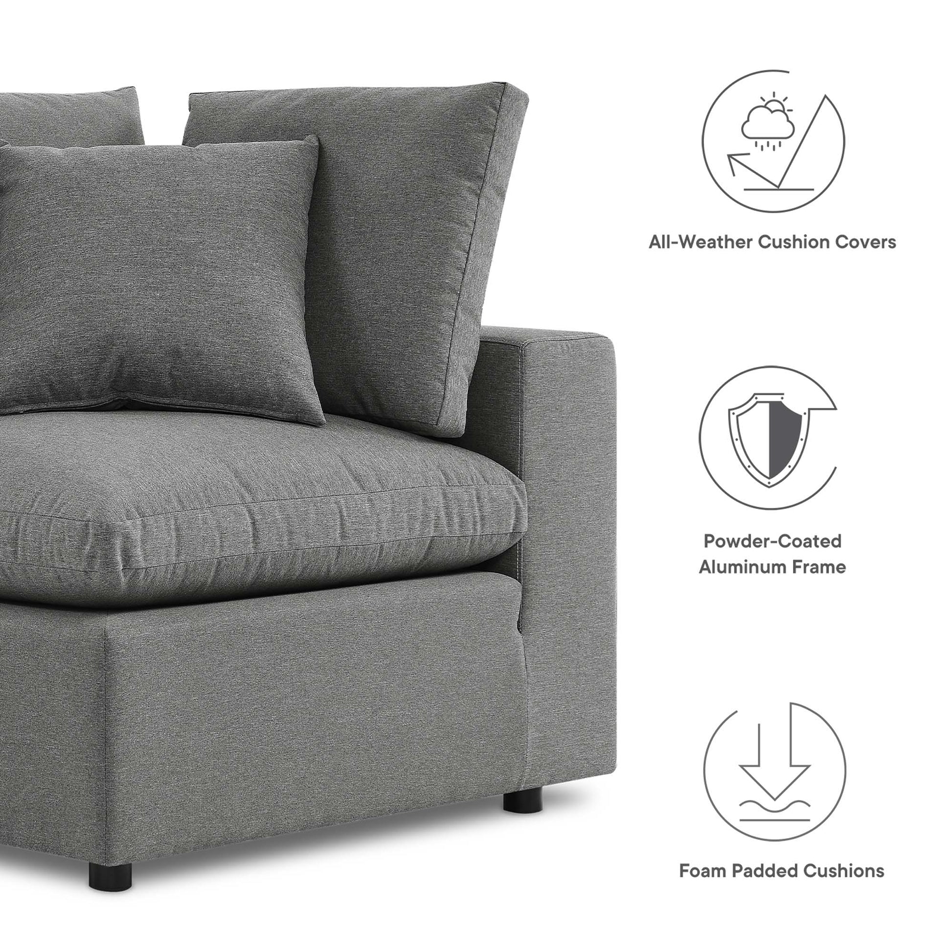 Commix Overstuffed Outdoor Patio Loveseat - Navy