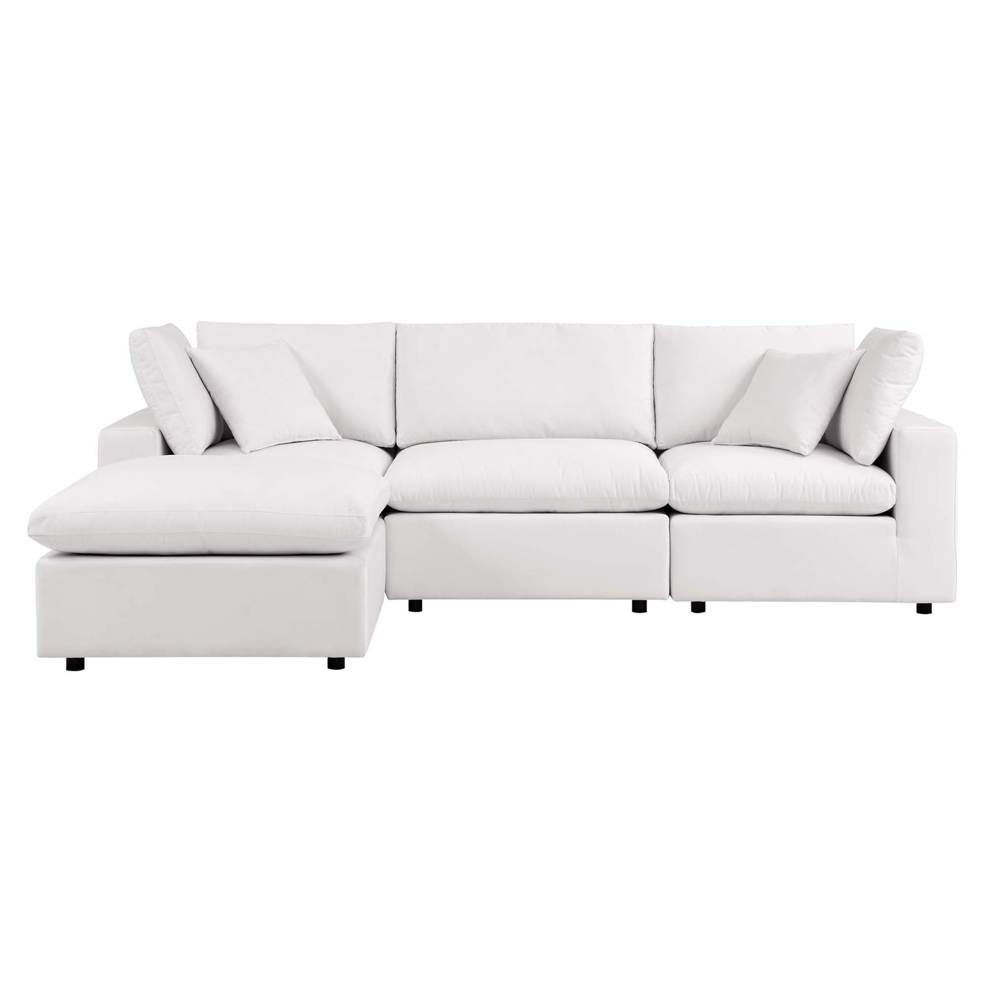 Commix 4-Piece Outdoor Patio Sectional Sofa - White