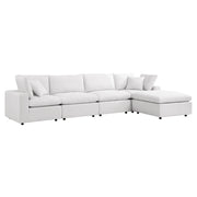 Commix 5-Piece Outdoor Patio Sectional Sofa - White