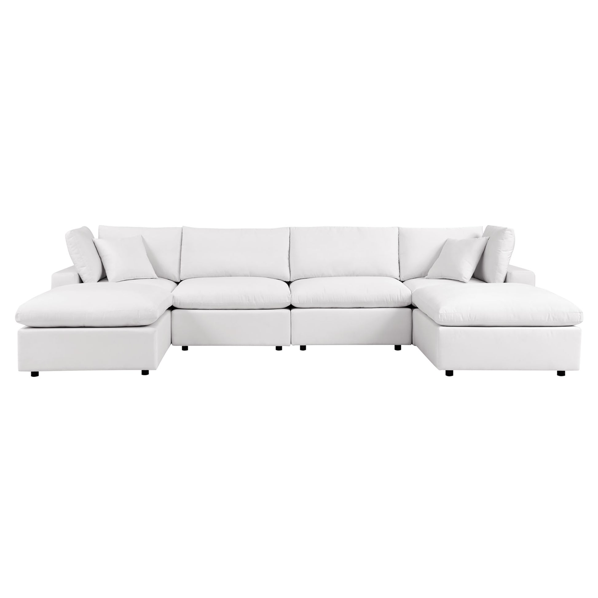 Commix 6-Piece Outdoor Patio Sectional Sofa - White