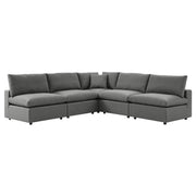 Commix 5-Piece Outdoor Patio Sectional Sofa - Charcoal