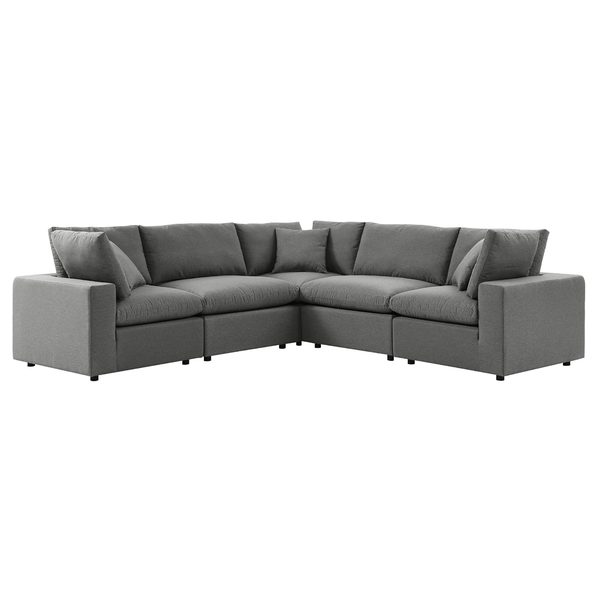 Commix 5-Piece Outdoor Patio Sectional Sofa - Charcoal
