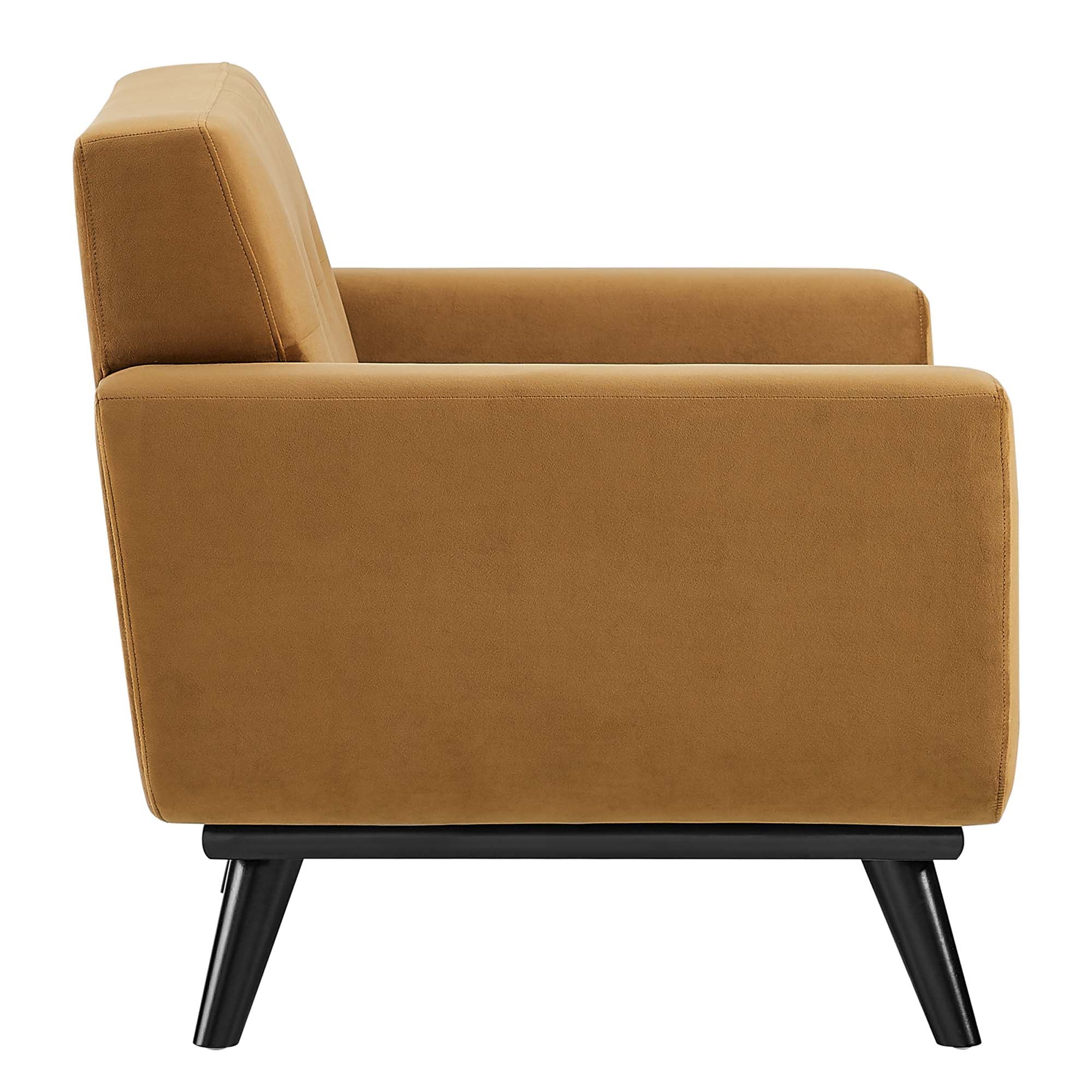 Engage Performance Velvet Armchair - Gray